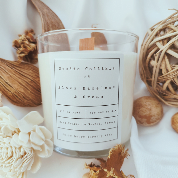 Αρωματικό Κερί Σόγιας Black Hazelnut & Cream 240gr